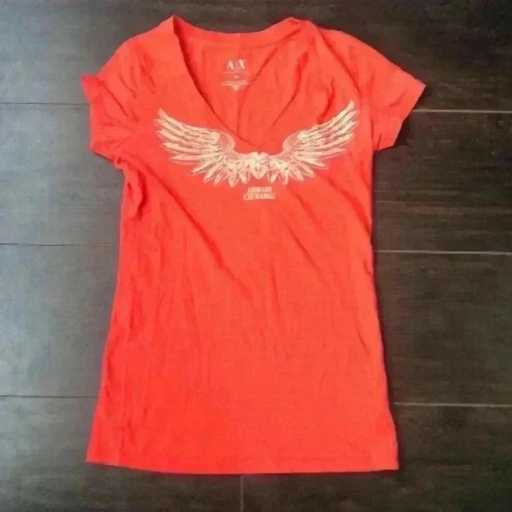 🌸3/$30🌸ARMANI Exchange | Orange cotton v neck t-shirt